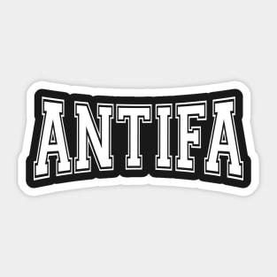 Antifa - Anti-Fascist & Anti-Nationalist White Text Design Sticker